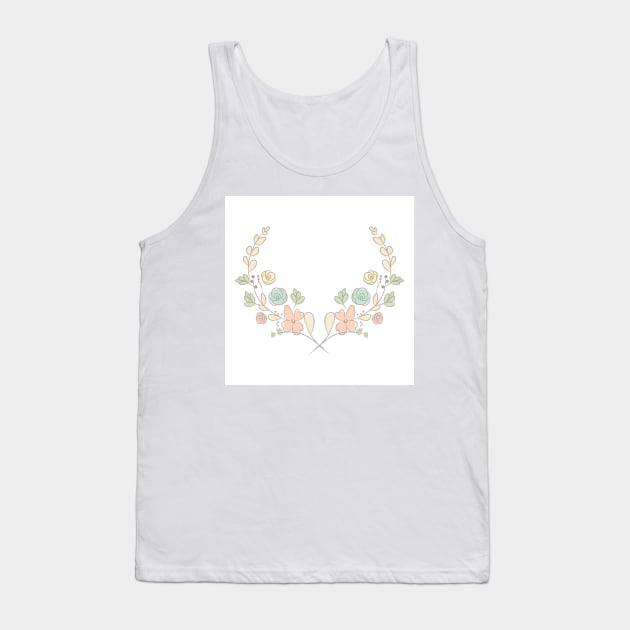 Spring flower laurel branches. Hand drawn design elements. Tank Top by AnaMOMarques